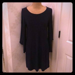 Navy blue peak a boo shoulder dress & flowy arms